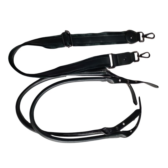 Mossimo Leather Laptop Tote Bag 13 inch Inside Messenger Bag Dark Green - Picture 8 of 14